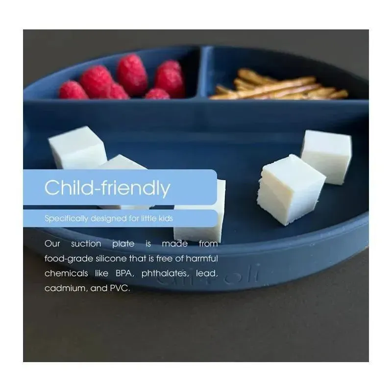 Ali + Oli - Baby Plate With Suction And Divided Portions, Pink - Image 2