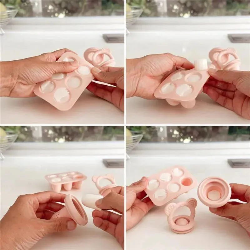 Ali+Oli - Breastmilk Freezer Trays BPA-Free Food-Grade Silicone, 2 Pack, Taupe - Image 4