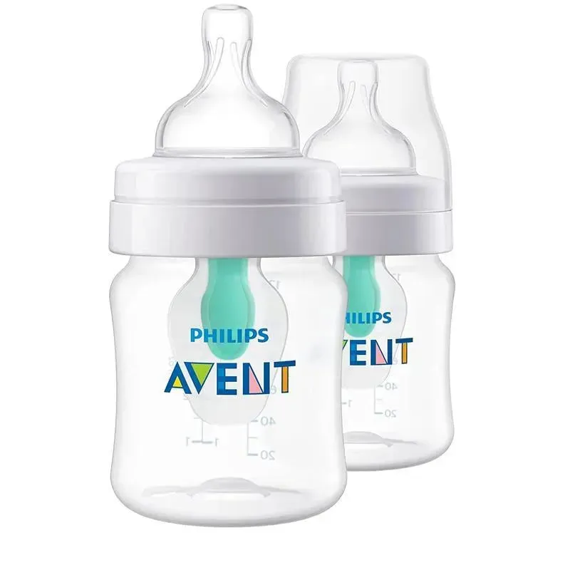 Avent - 2Pk Anti-Colic Baby Bottle With Airfree Vent, 4Oz, Clear
