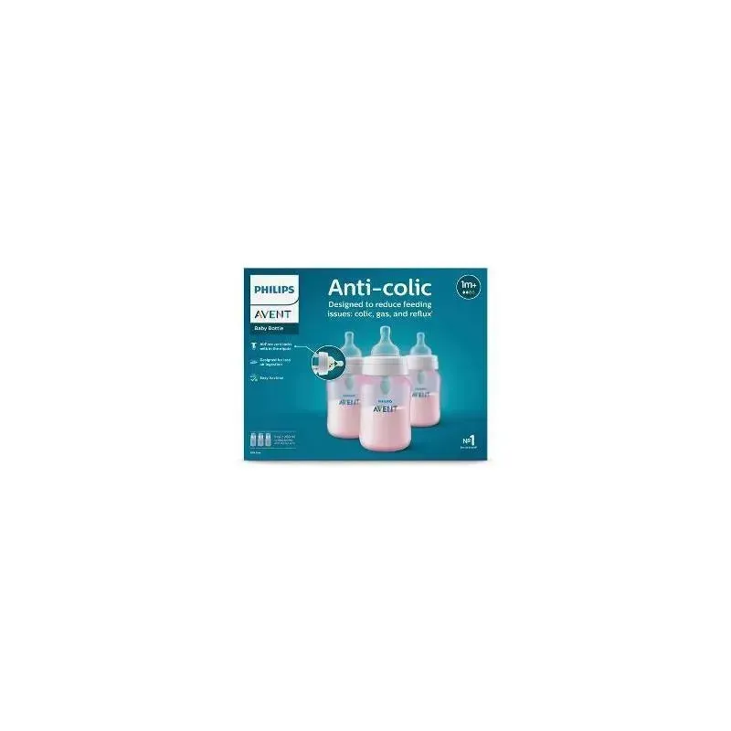 Avent - 3Pk Anti-Colic Bottle With Airfree Vent, 9Oz, Pink - Image 5