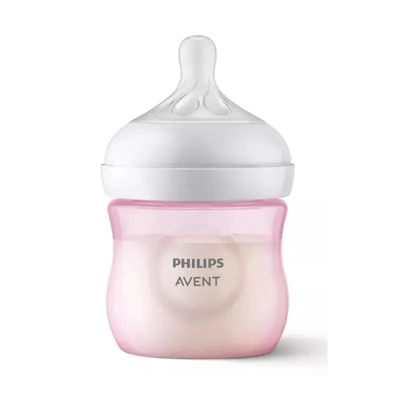Avent - 3Pk Natural Baby Bottle With Natural Response Nipple, Pink, 4Oz - Image 2