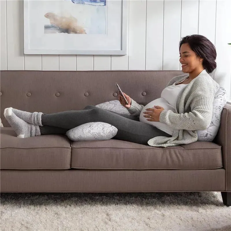 Boppy - Slipcovered Total Body Pregnancy Pillow, Gray Scattered Leaves - Image 5