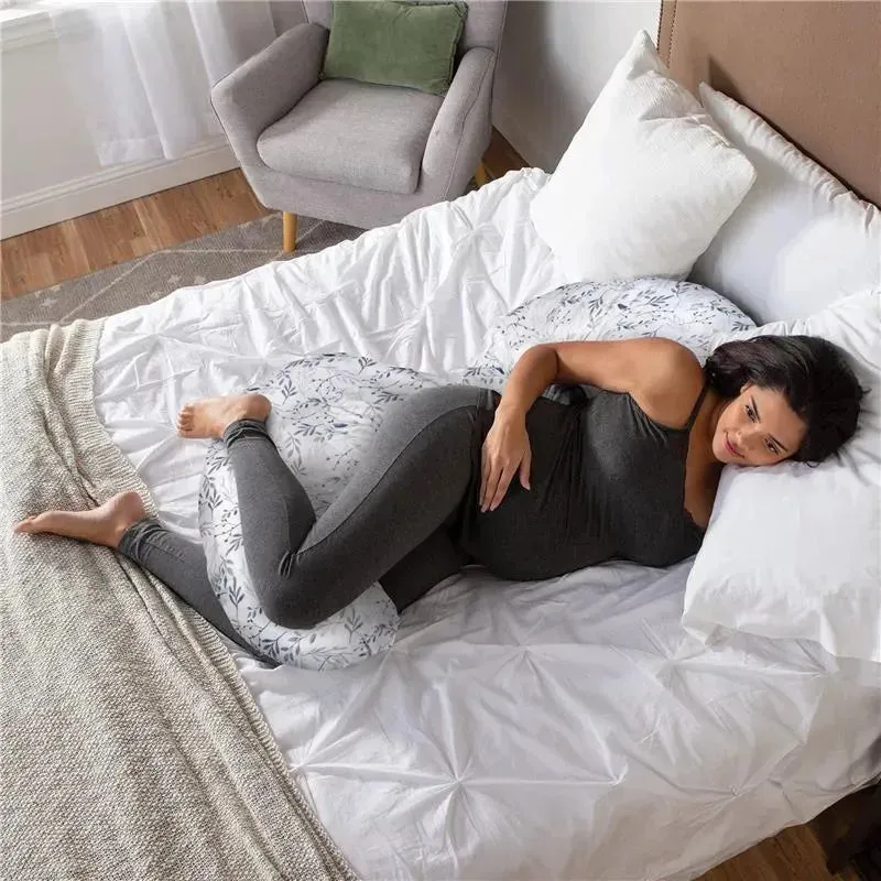 Boppy - Slipcovered Total Body Pregnancy Pillow, Gray Scattered Leaves - Image 8
