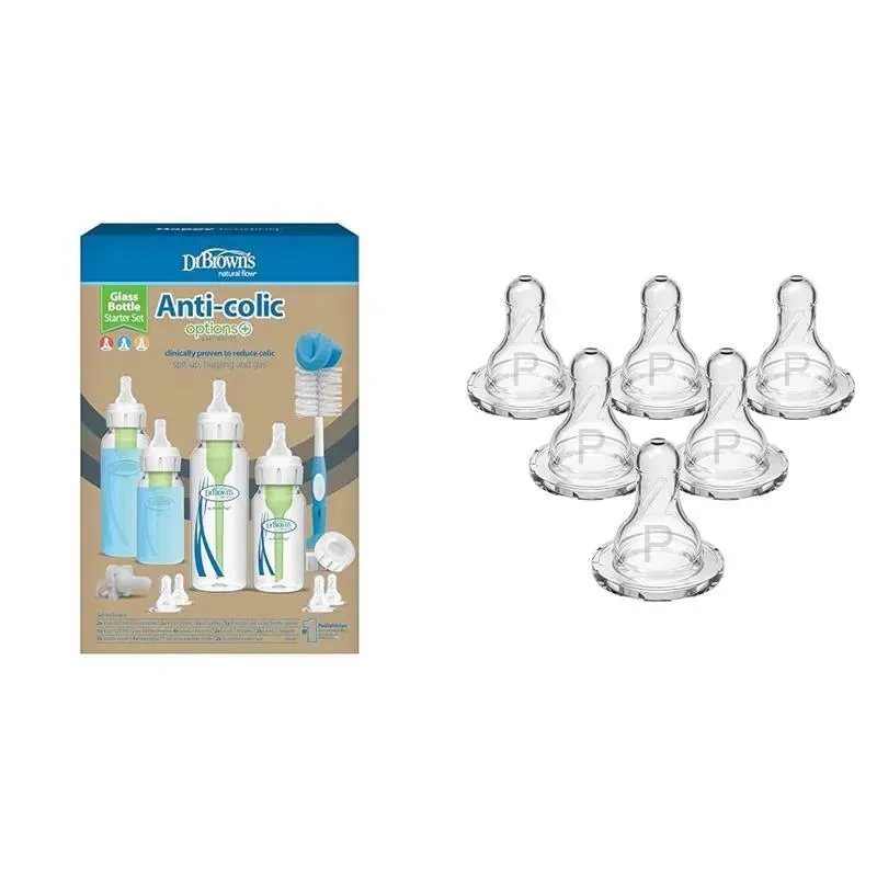 Dr. Brown's - Options+ Glass Narrow Anti-Colic Baby Bottle Gift Set - Image 2