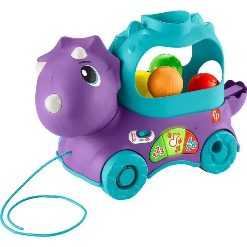 Fisher Price - Toddler Learning Toy Poppin’ Triceratops Dinosaur Pull-Along Ball Popper