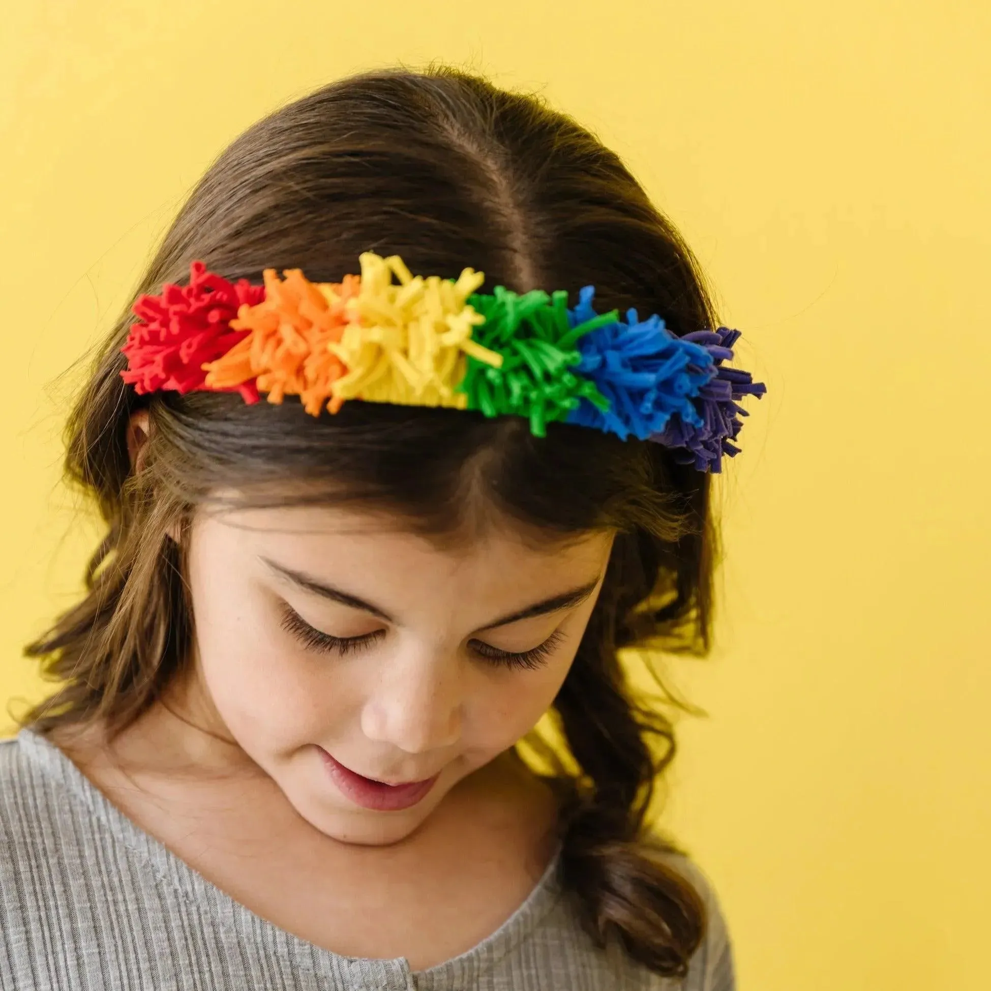 FRINGE HARD HEADBAND: primary rainbow - Image 3