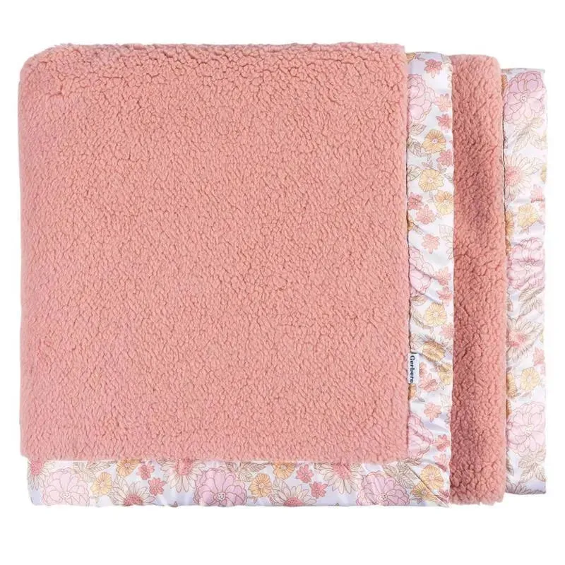 Gerber Bedding - 1Pk 2Ply Plush Blanket, Girl Retro Floral - Image 2