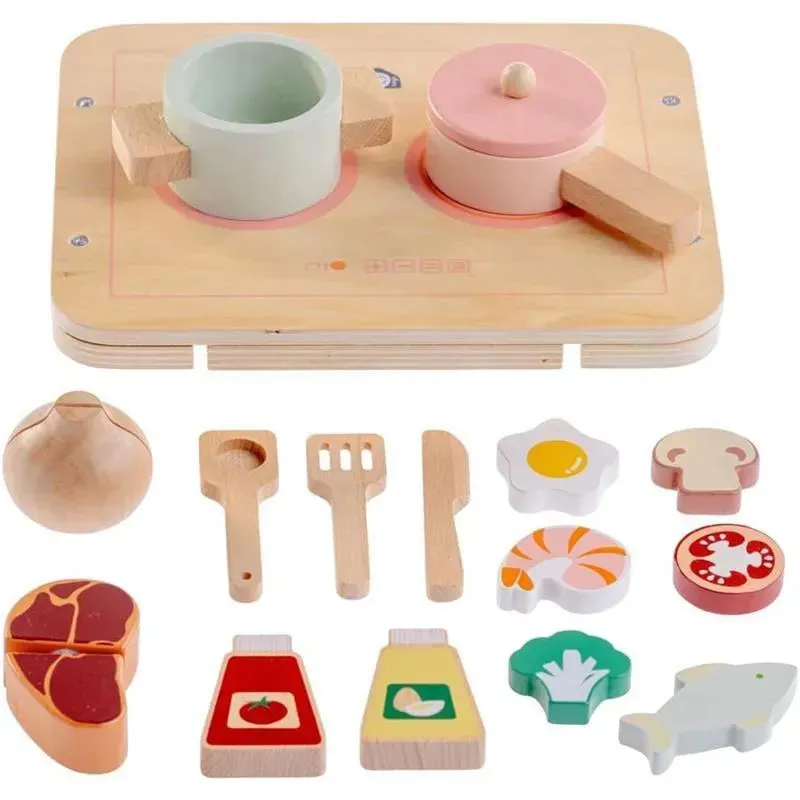 JC Toys - Real Wood 16 Piece Kitchen Chef Set, Parfait Collection, Ages 3+, Twiggly Toys - Image 3