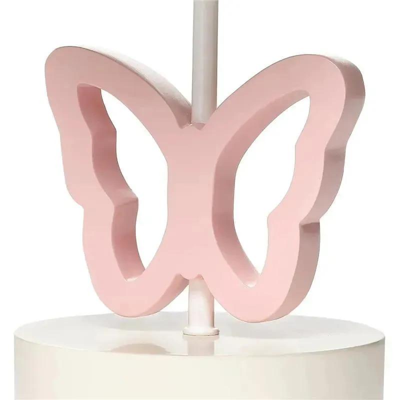 Lambs & Ivy - Baby Blooms Pink Butterfly Nursery Lamp with Floral Shade & Bulb - Image 2
