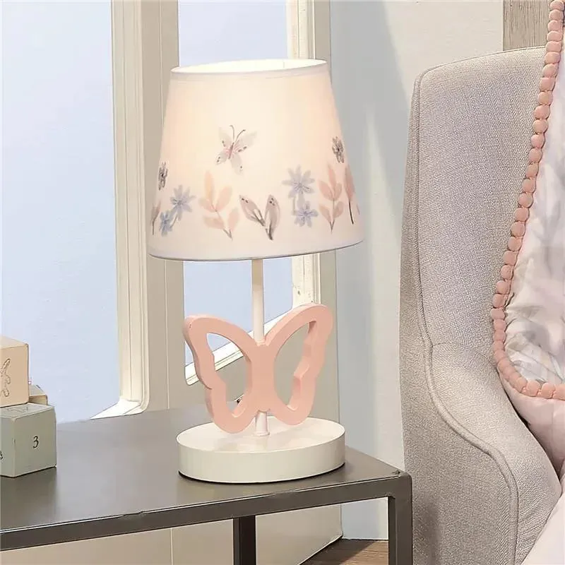 Lambs & Ivy - Baby Blooms Pink Butterfly Nursery Lamp with Floral Shade & Bulb - Image 4
