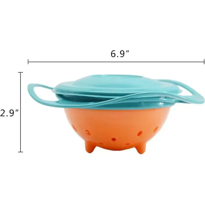 Macrobaby - Magic Gyro Bowl 360 Degree Rotate Spill-Proof Bowls with Lid - Image 2