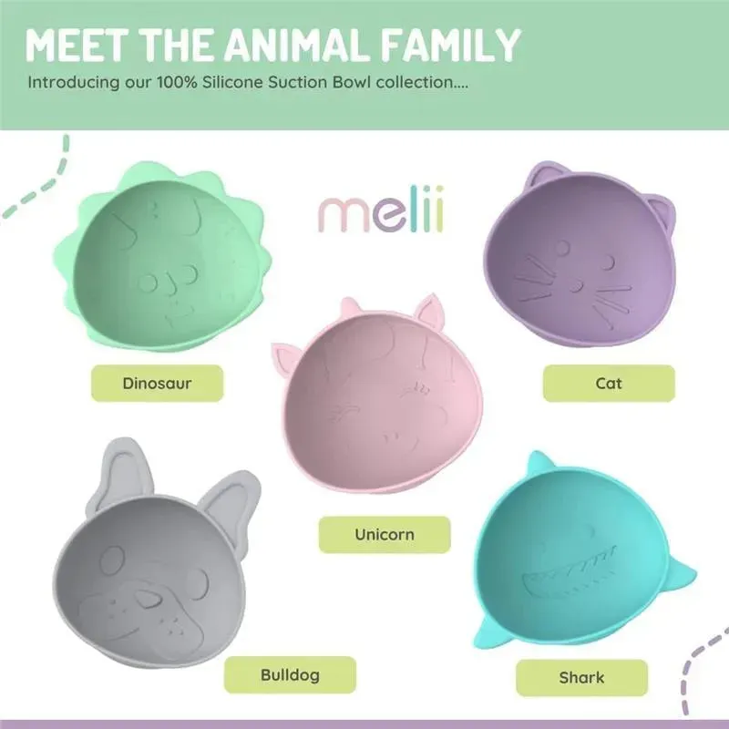Melii - Silicone Suction Bowls for Babies and Toddlers, 10.1 oz - 2 Pack, Cat Purple - Image 4