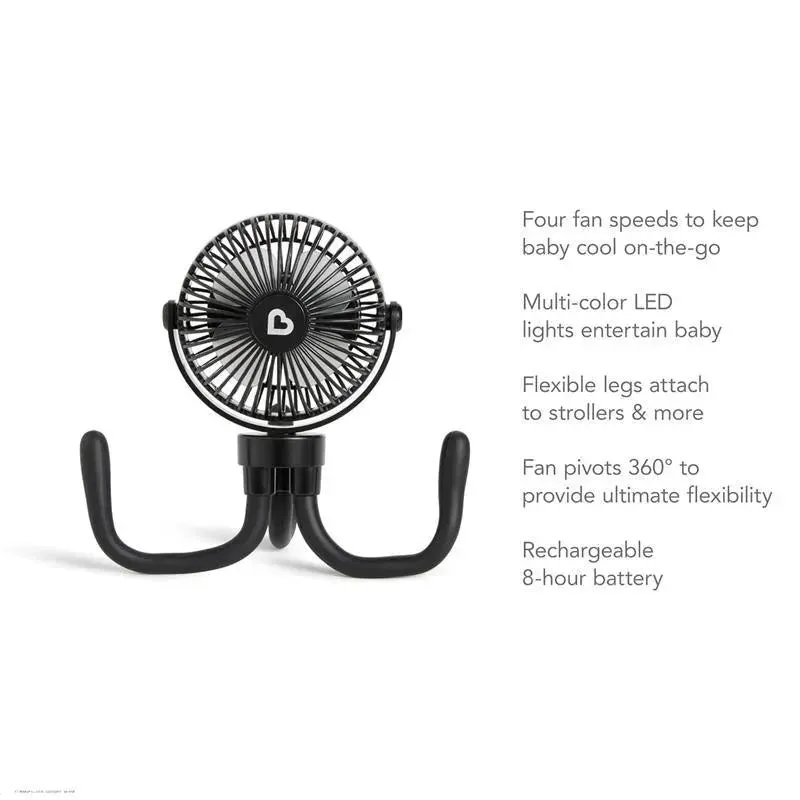 Munchkin - Stroller Fan Portable Baby Cooling System with 4 Speeds, Rechargeable Battery, and Entertaining LED - Image 3