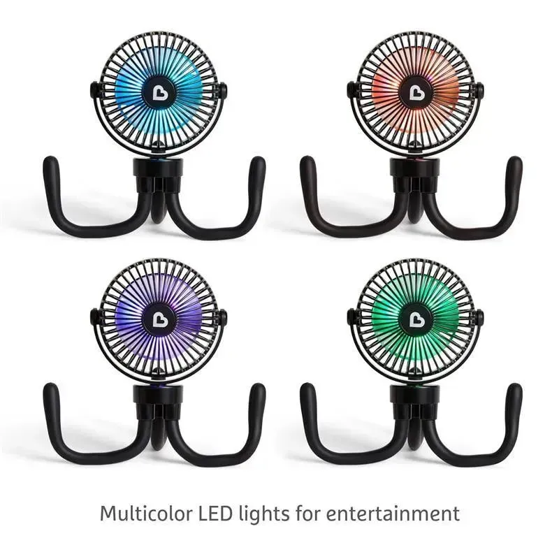 Munchkin - Stroller Fan Portable Baby Cooling System with 4 Speeds, Rechargeable Battery, and Entertaining LED - Image 9