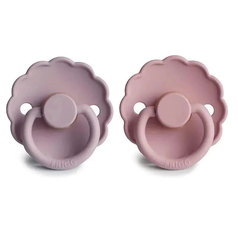 Mushie - 2Pk Frigg Daisy Natural Rubber Baby Pacifier, Baby Pink/Soft Lilac, 0/6M - Image 2