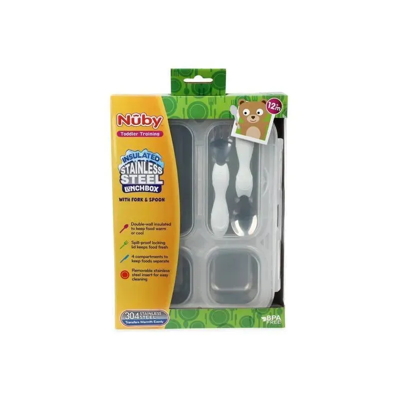 Nuby - Insulated Stainless Steel Travel Lunch Box, White - Image 9