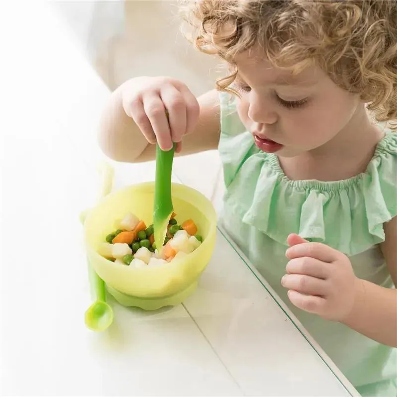 Ola Baby - 100% Silicone Soft-Tip Training Spoon for Baby Led Weaning, 2pack, Lemon/Lilac - Image 5