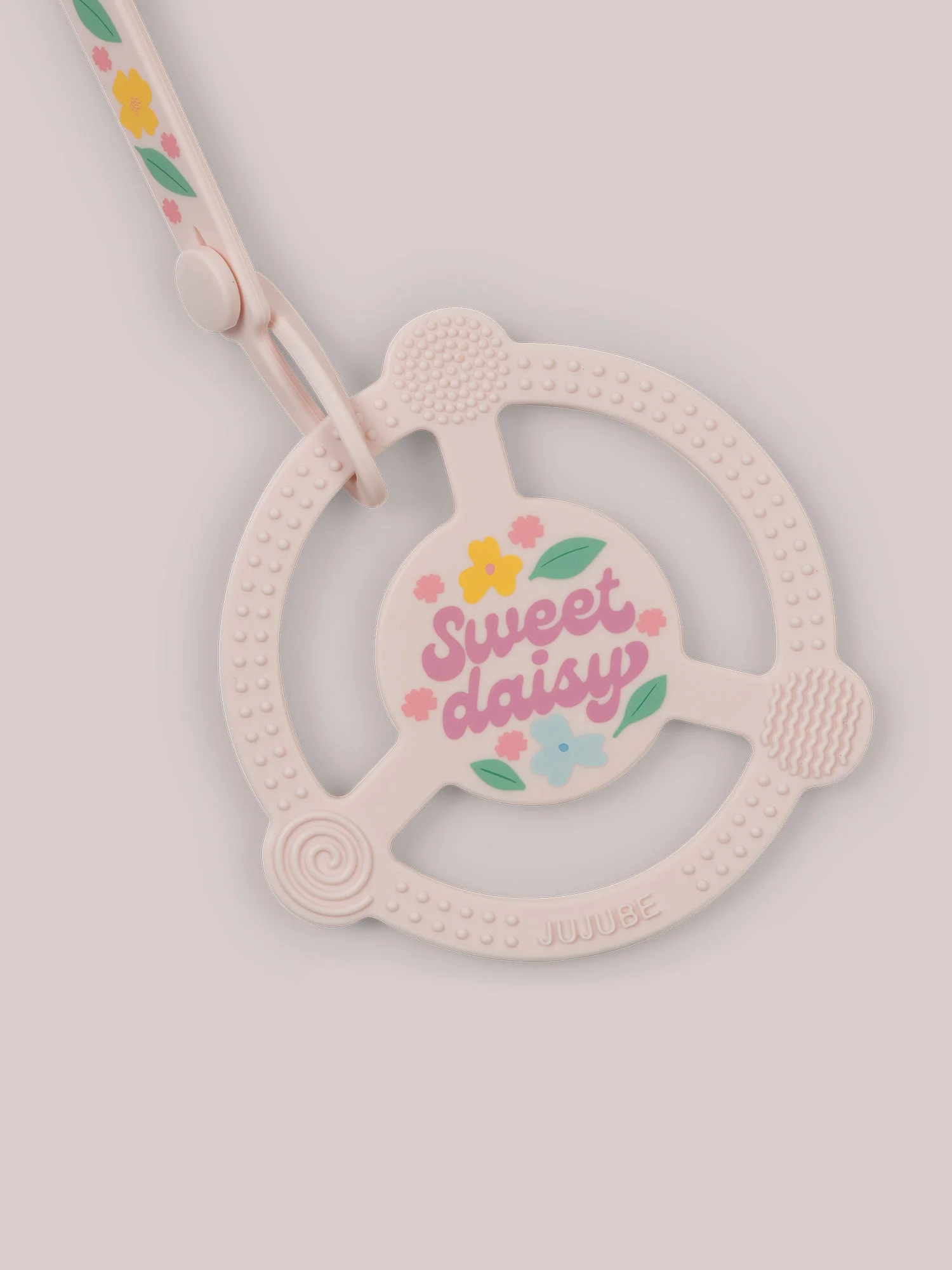 Silicone Teether Ring & Detachable Clip - Sweet Daisy - Image 4